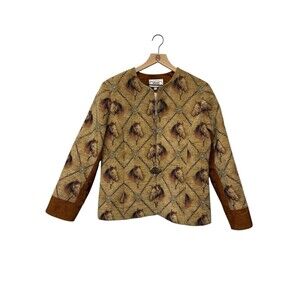Vintage Wraps Collection Equestrian Horse & Diamonds Tapestry Jacket Women’s LRG